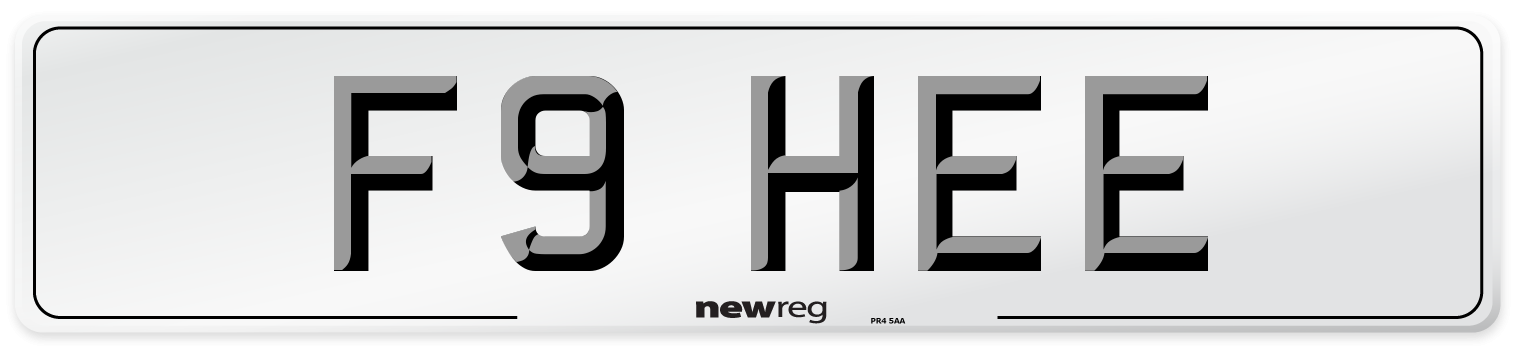 F9 HEE Number Plate from New Reg